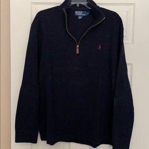 Polo navy quarter zip sweater